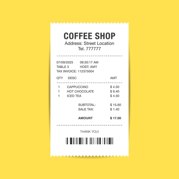 Receipt example